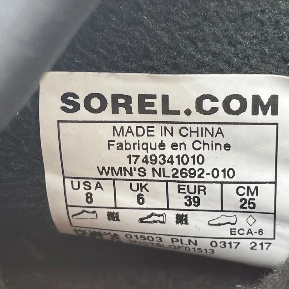 Sorel Out N About Puffy Black‎ Waterproof Winter Ankle Boots NL2692-010 Womens 8